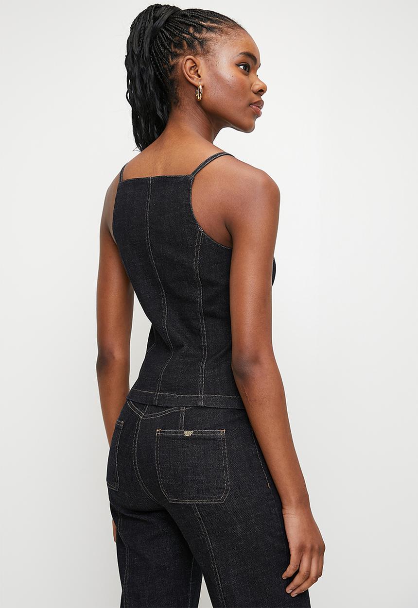 SISSY BOY - Steph: button up denim top - desize