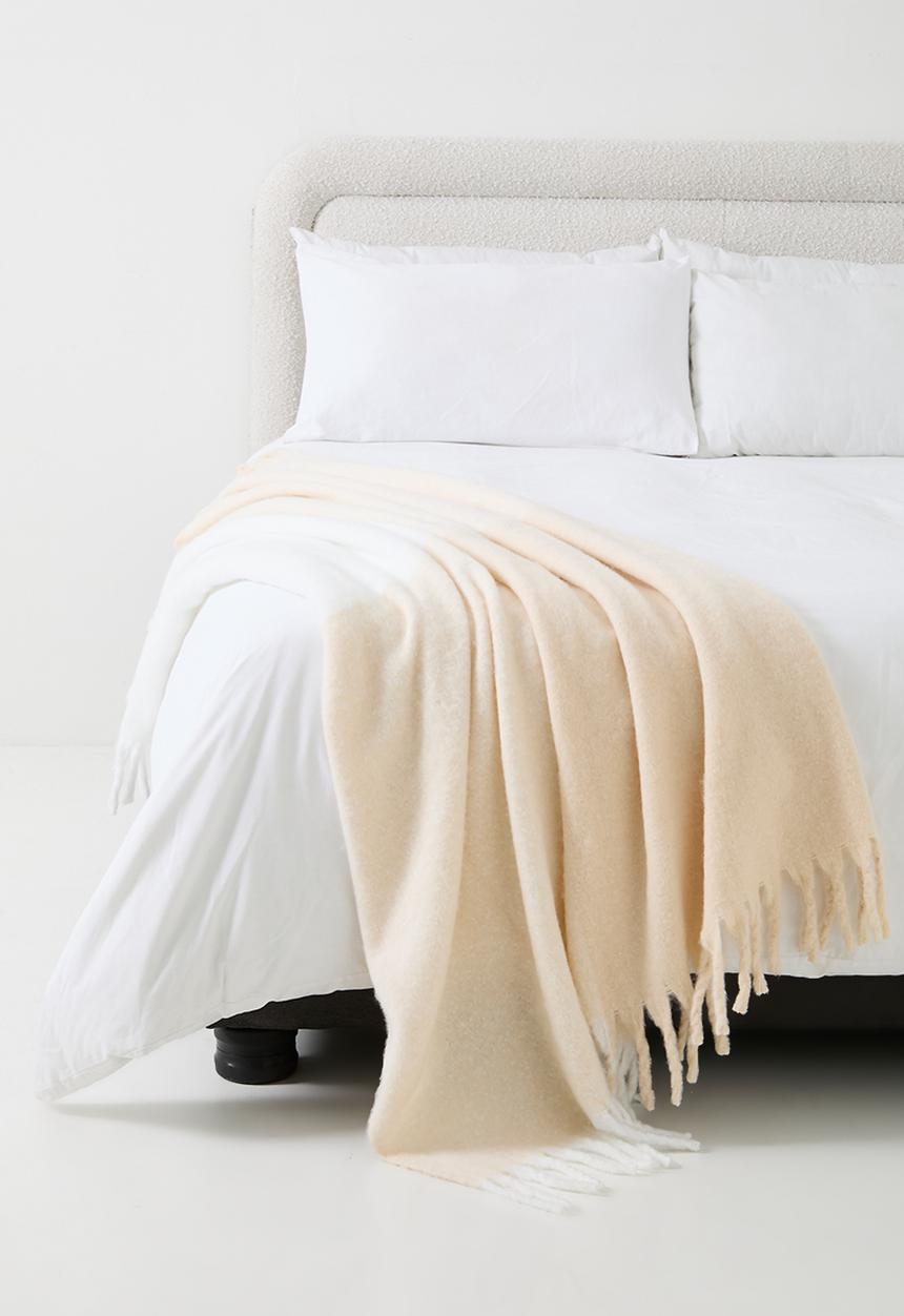 Sixth Floor - Faux Mohair Throw  - Taupe