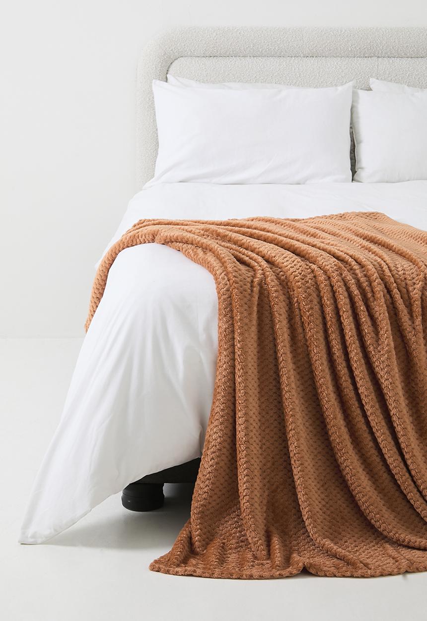 Sixth Floor - Waffle Plush Fleece - Tangerine