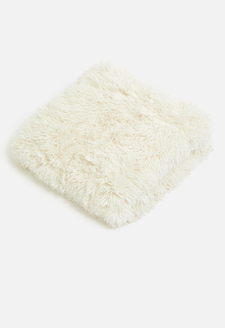 H&S - Shag cosy throw blanket – cream