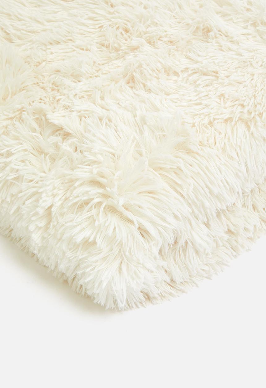 H&S - Shag cosy throw blanket – cream
