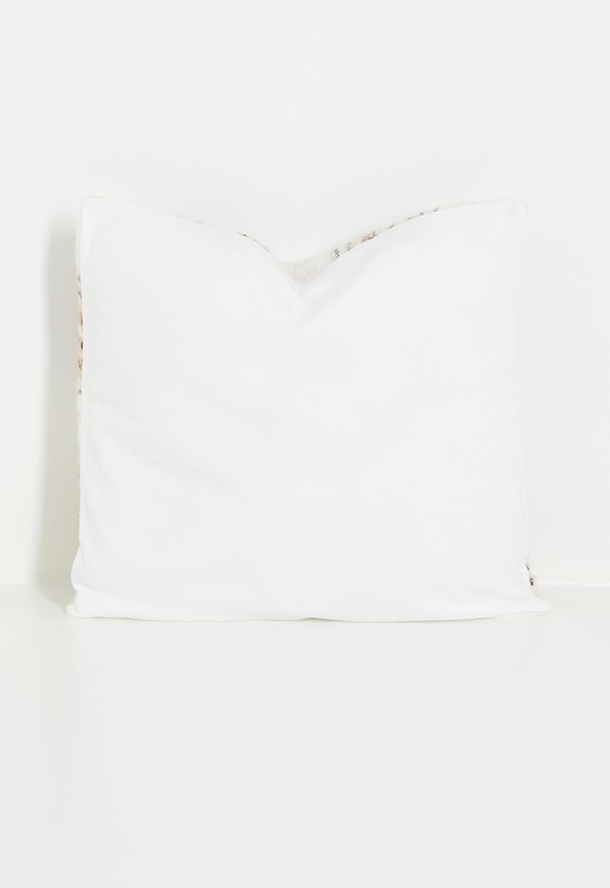 H&S - Plaid woven cushion - natural & rust