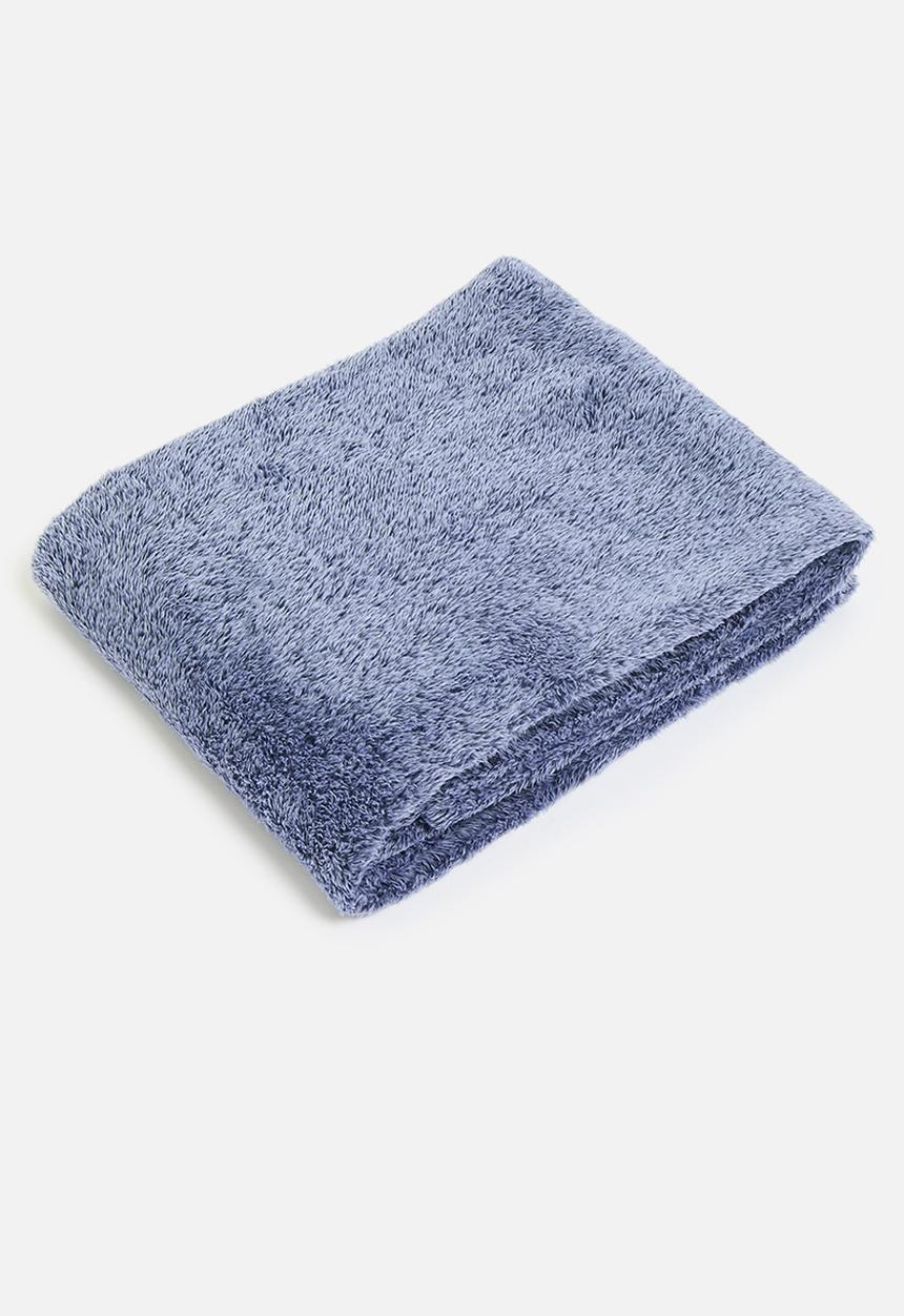 Sixth Floor - Shagg Melange Fleece Throw - Navy