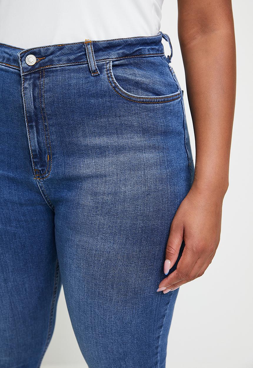 Trendyol - Plus high waist stretchy skinny jeans - blue