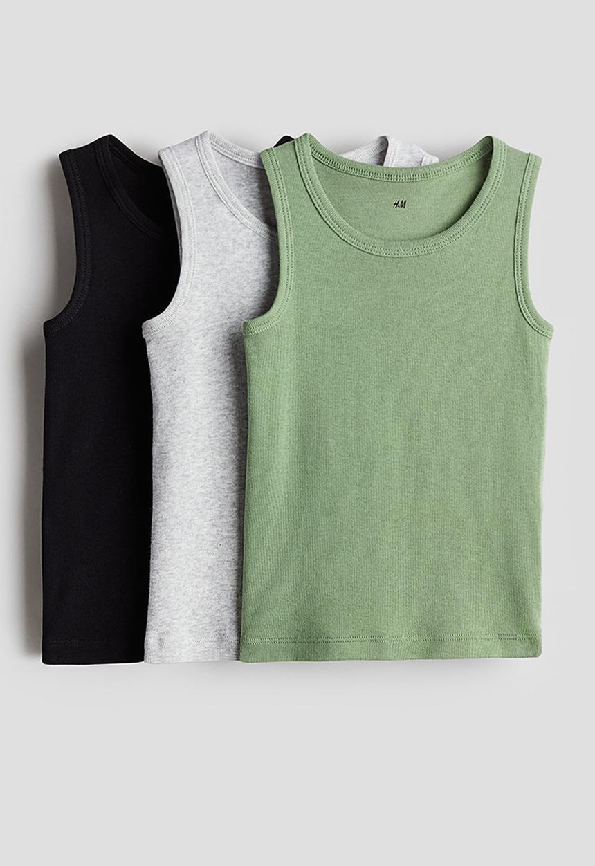 H&M - 3-Pack cotton vest tops - multi