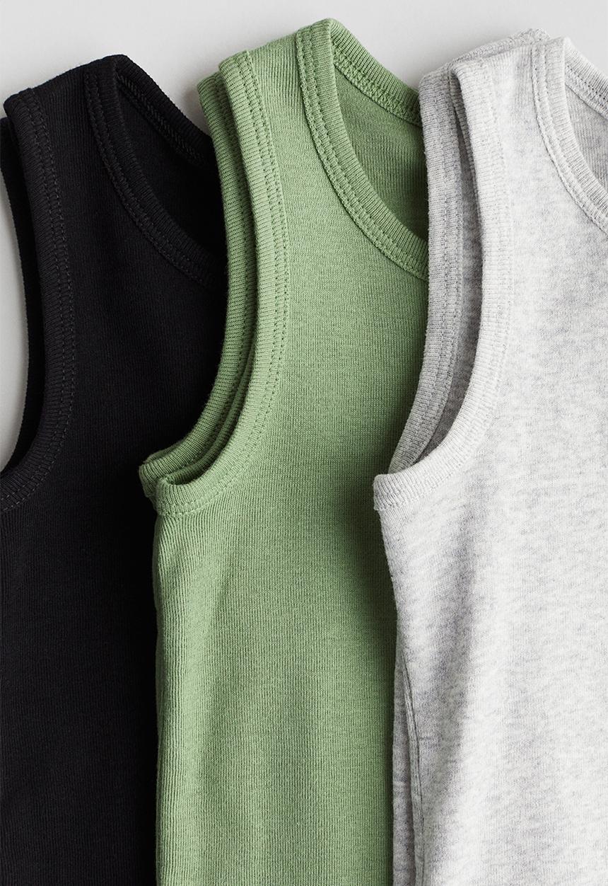 H&M - 3-Pack cotton vest tops - multi