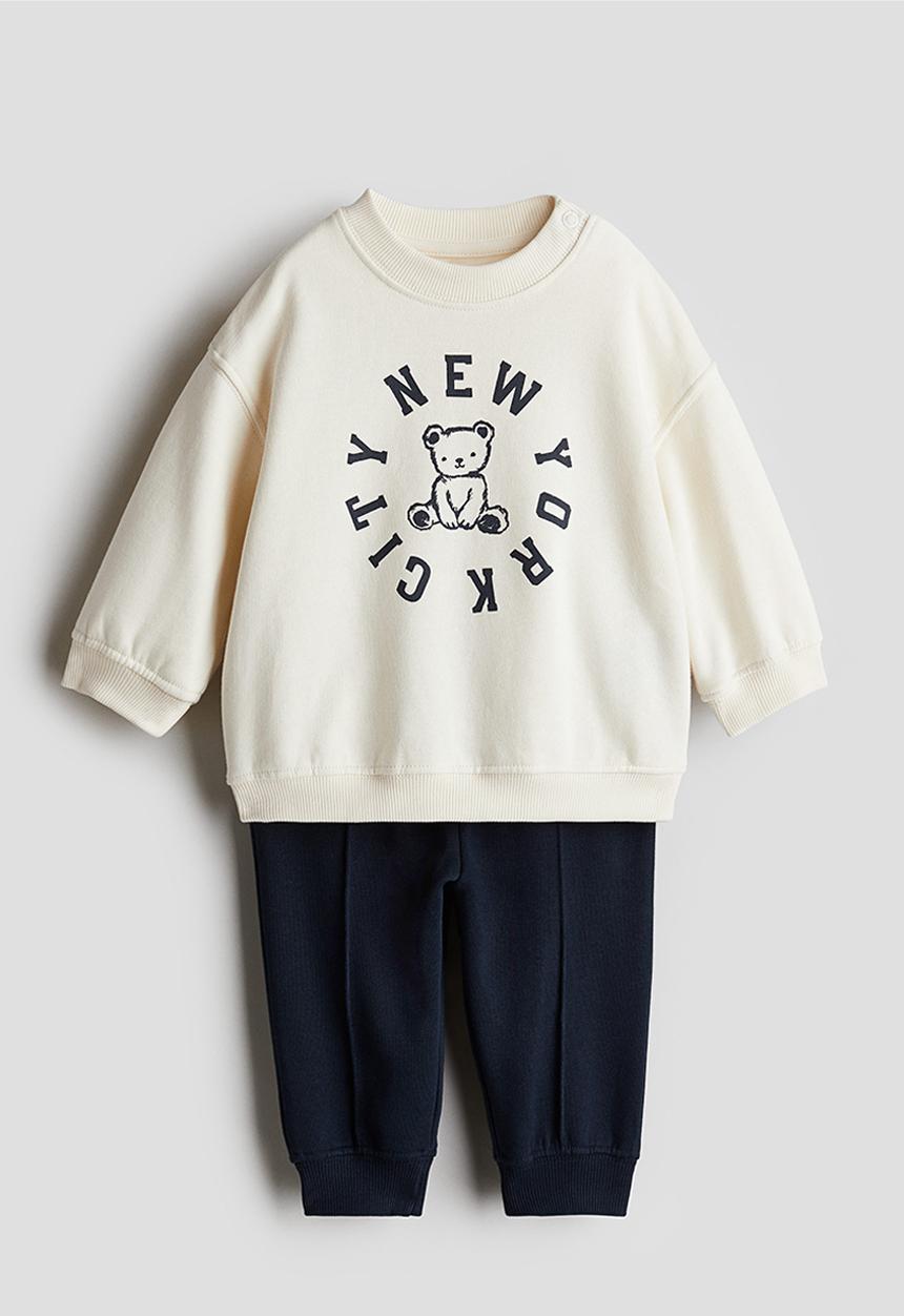 H&M - 2-Piece sweatshirt set - White New York City
