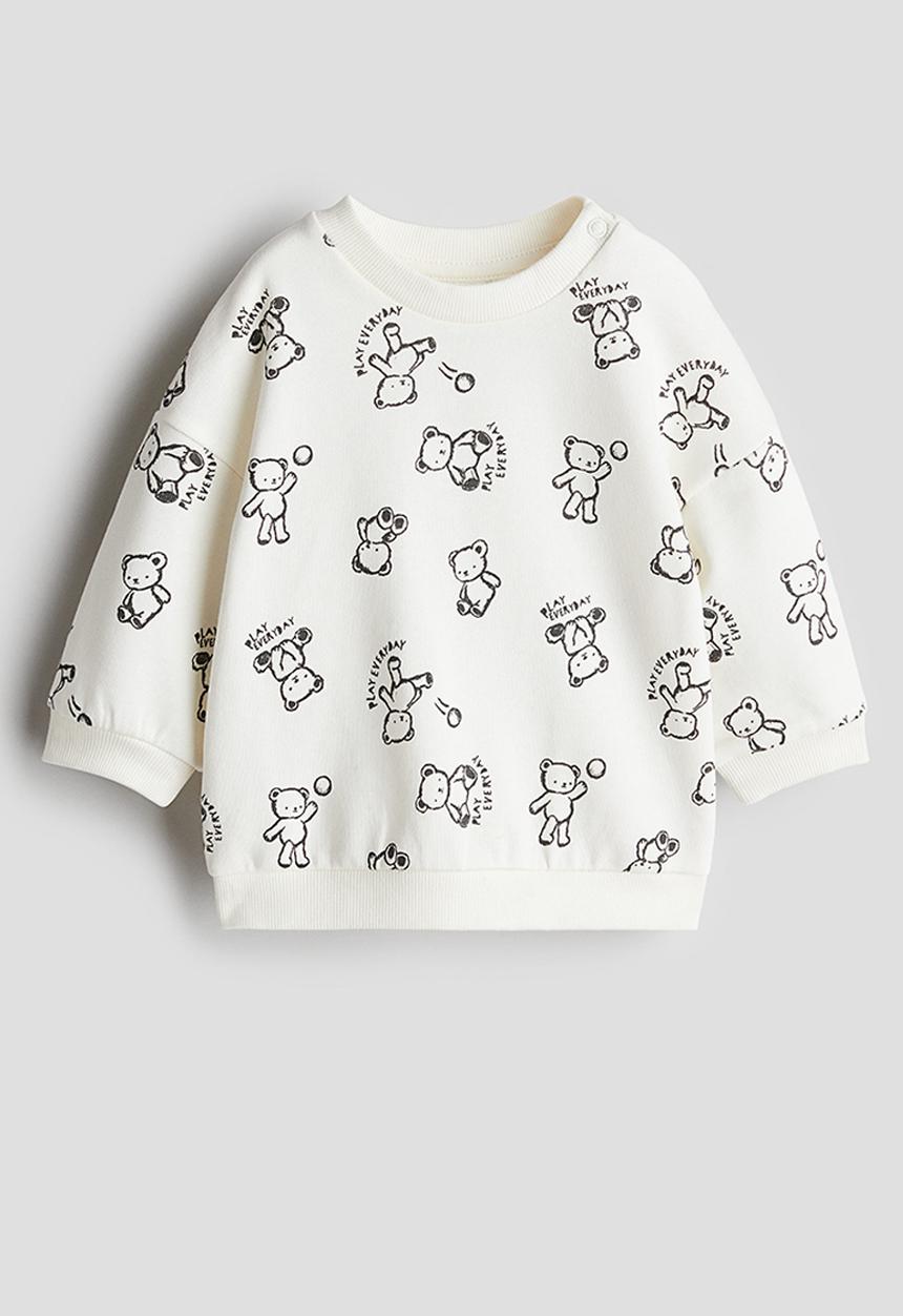 H&M - Crew-neck sweatshirt - white & black