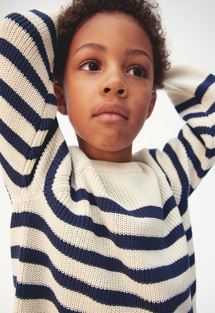 H&M - Cotton-knit jumper - white & navy