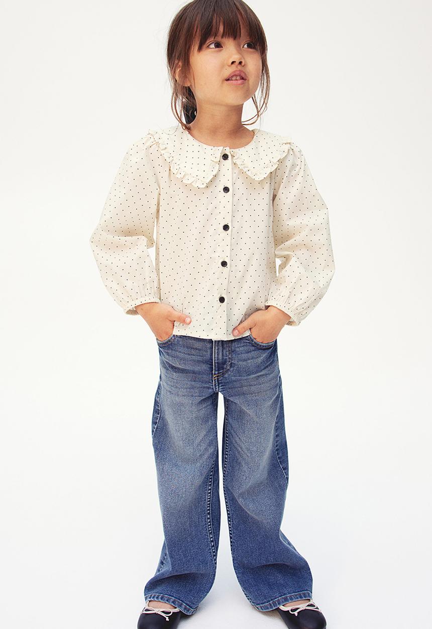 H&M - Collared cotton blouse - white