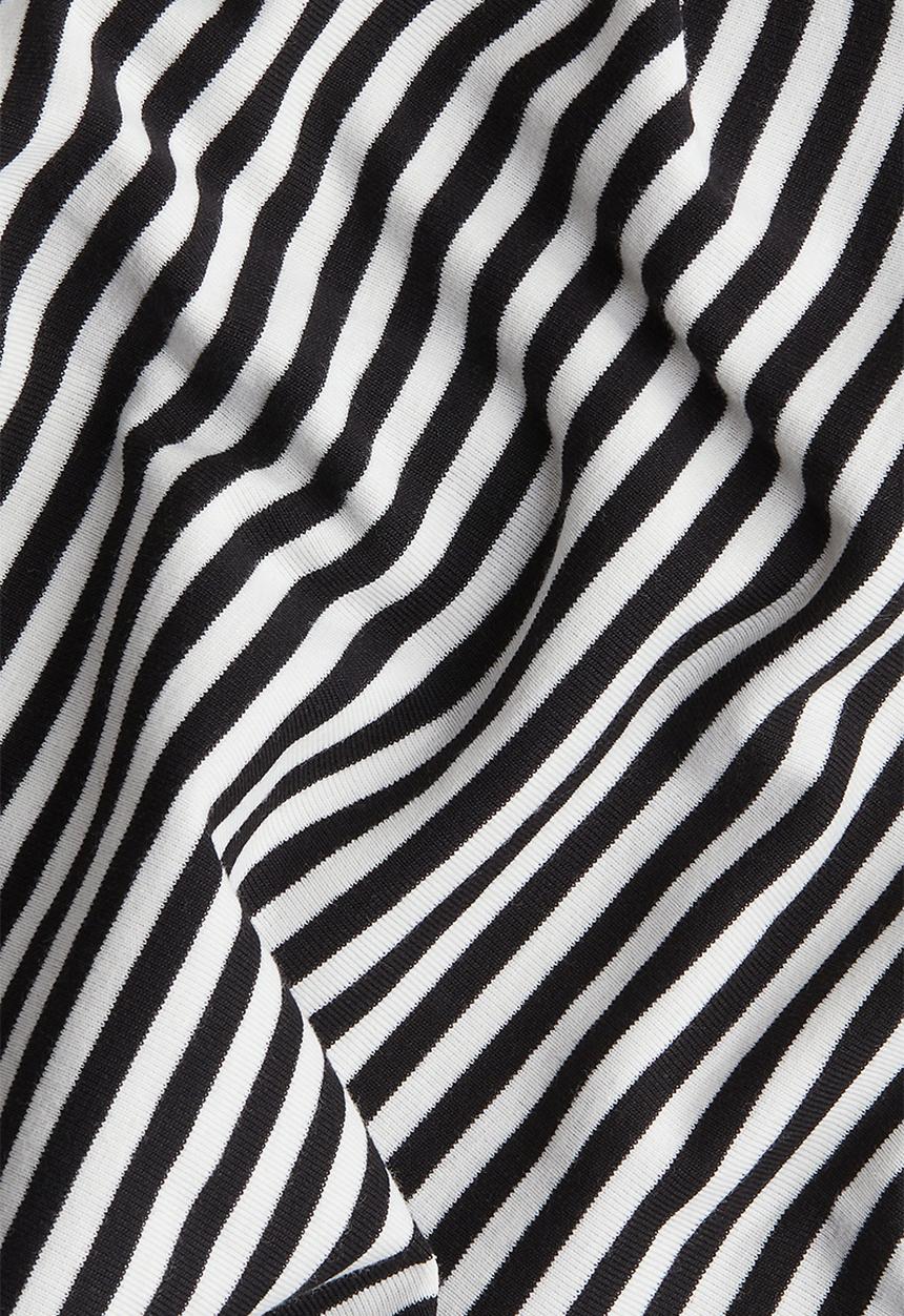H&M - Decorative-placket ribbed top - white & black