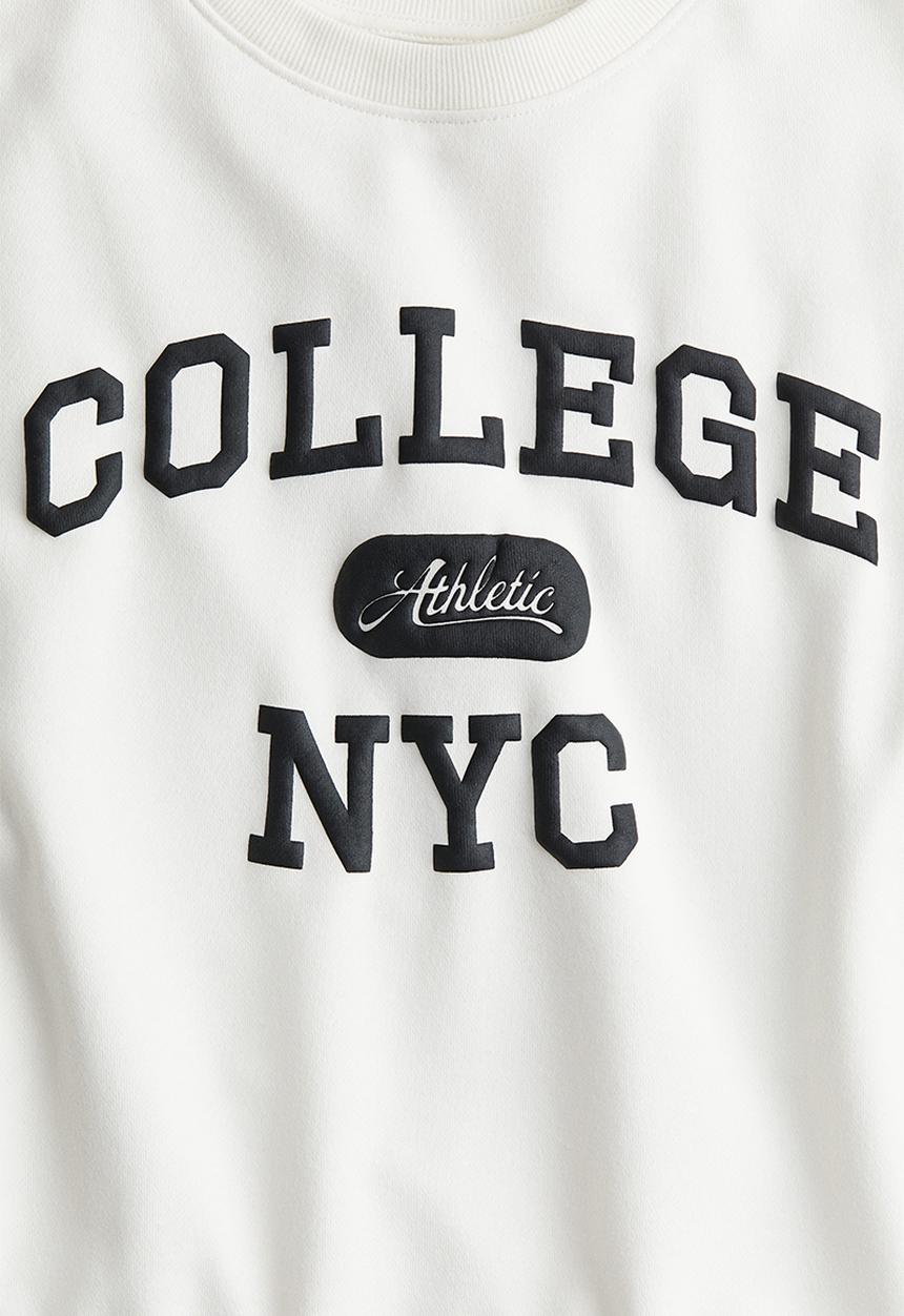 H&M - Motif-detail sweatshirt - White NYC