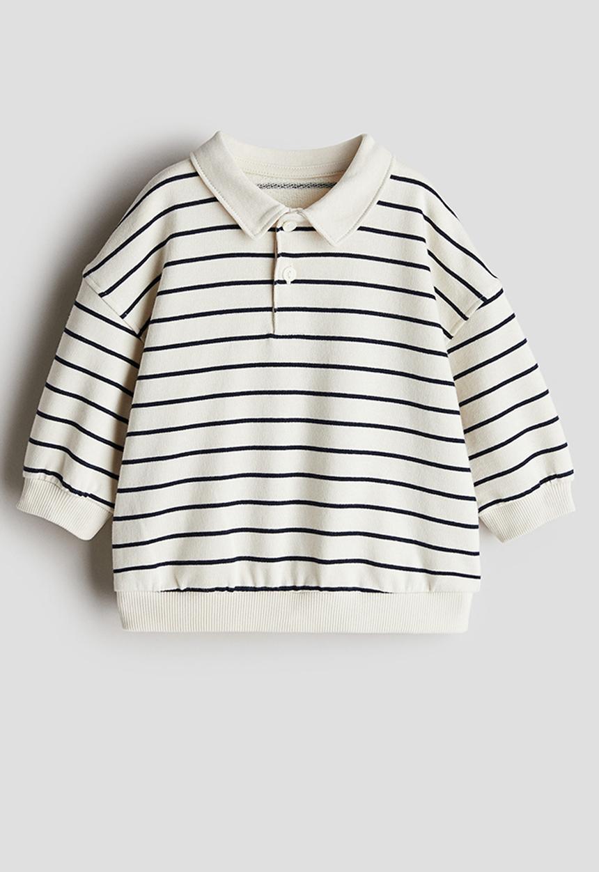 H&M - Collared sweatshirt - white