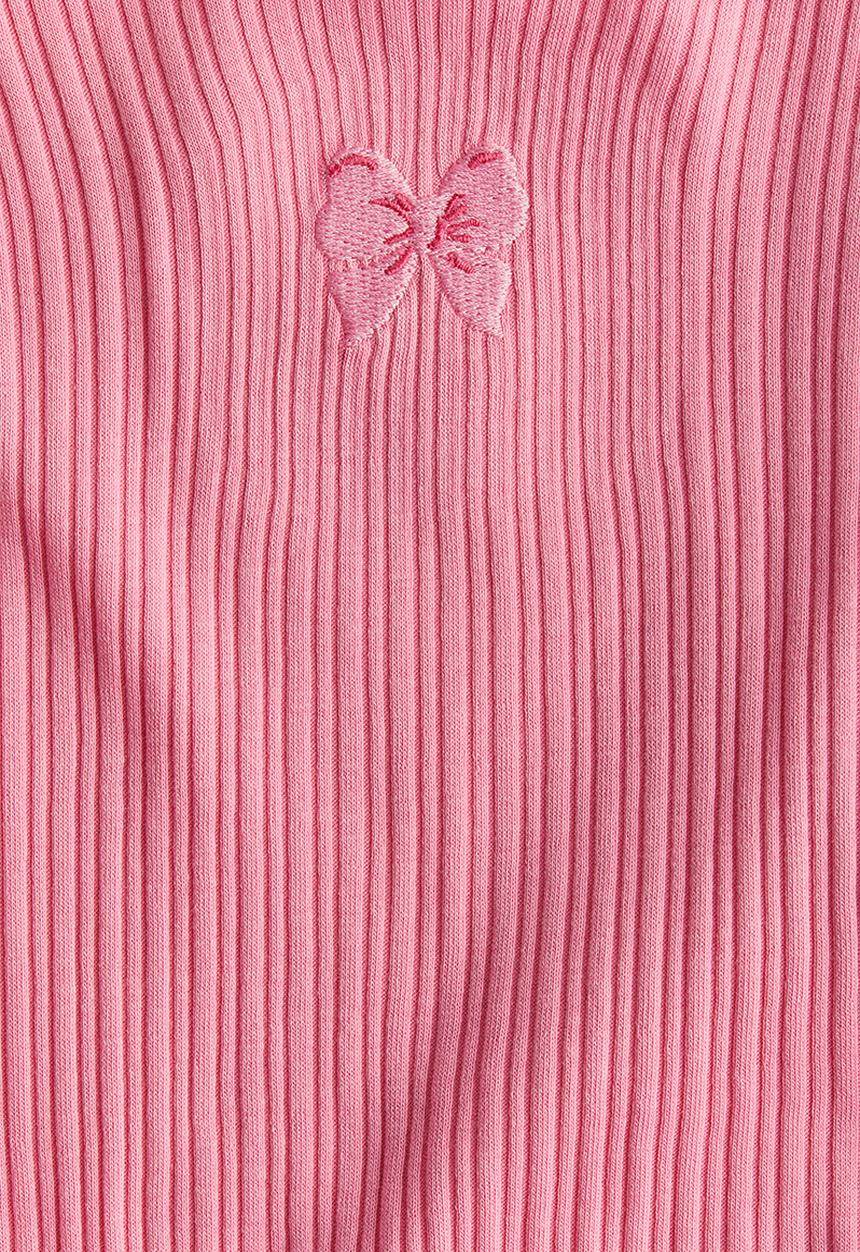 H&M - Overlock-detail cotton top - pink