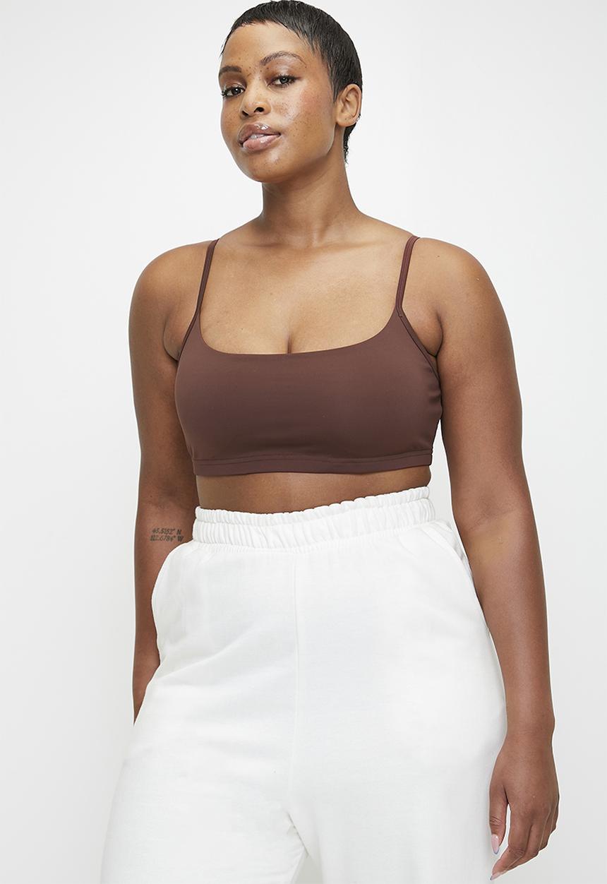 Cotton On - Plus workout yoga crop - cappuccino