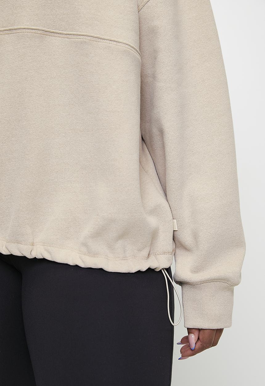 Cotton On - Plus Plush Essential Half Zip Jumper - Sesame Marle