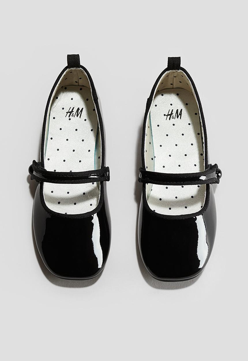 H&M - Patent ballet pumps - black