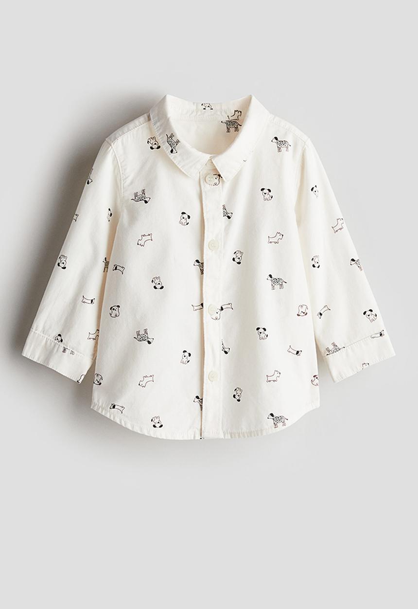 H&M - Patterned cotton shirt - white