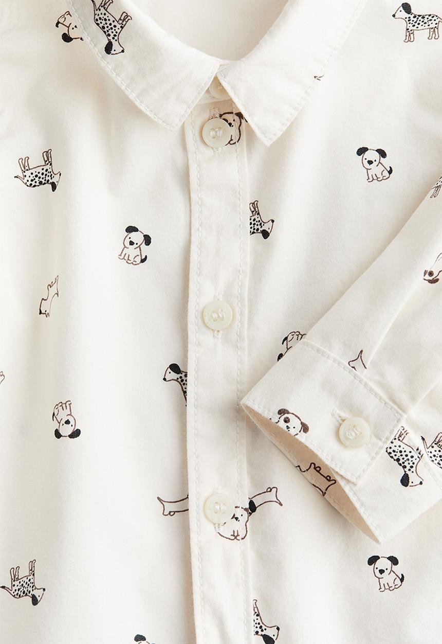 H&M - Patterned cotton shirt - white