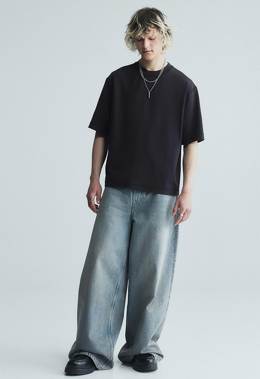 H&M - Boxy fit washed T-shirt - black