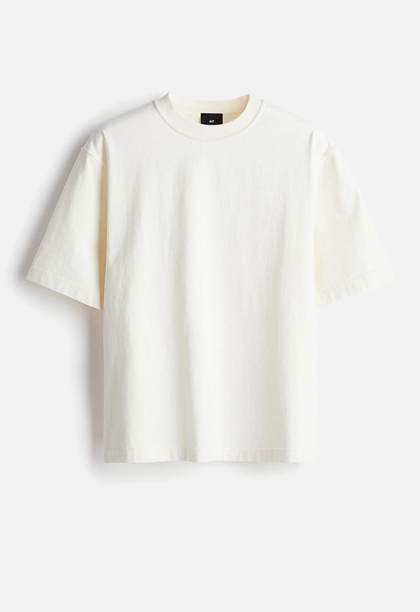 H&M - Boxy fit washed T-shirt - white