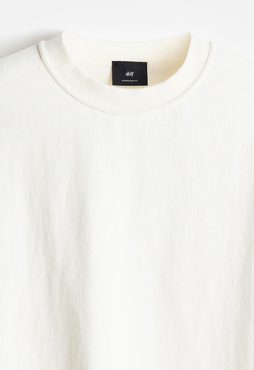 H&M - Boxy fit washed T-shirt - white