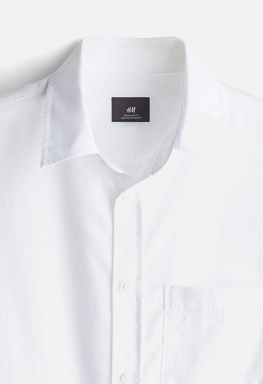 H&M - Regular fit modal-blend shirt - white