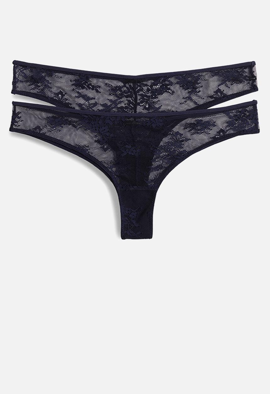 H&M - 2-Pack lace brazilian briefs - blue