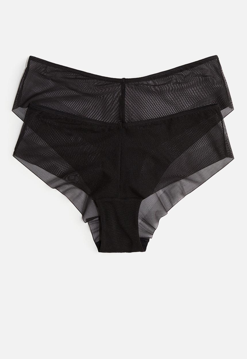 H&M - 2-Pack mesh hipster briefs - black