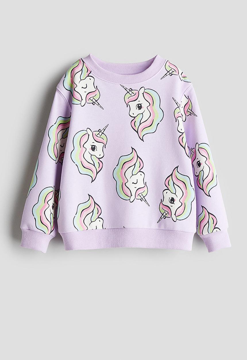 H&M - Sweatshirt - Light purple unicorn