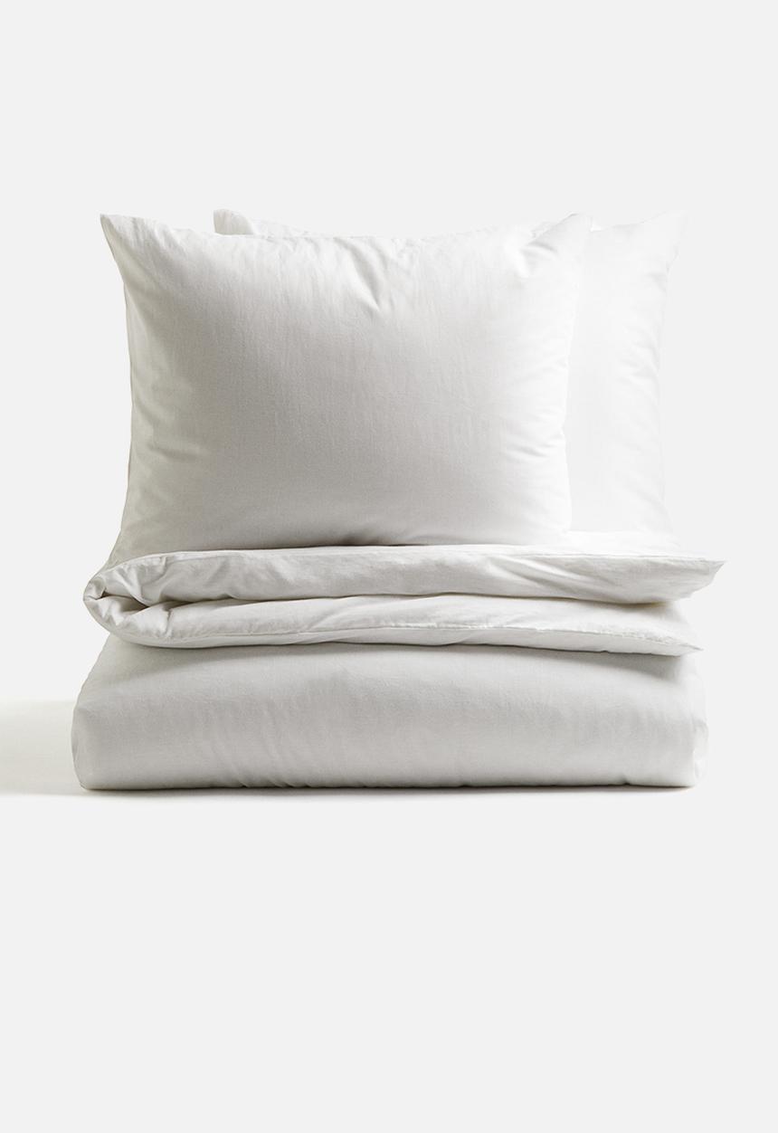 H&M - Cotton double/king duvet cover set - white