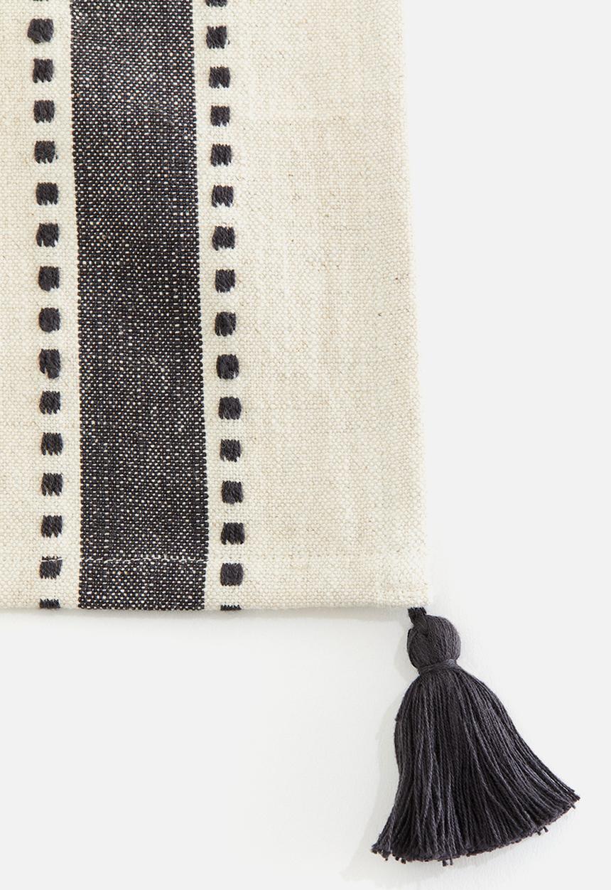 H&M - Table runner - Natural white Dark grey