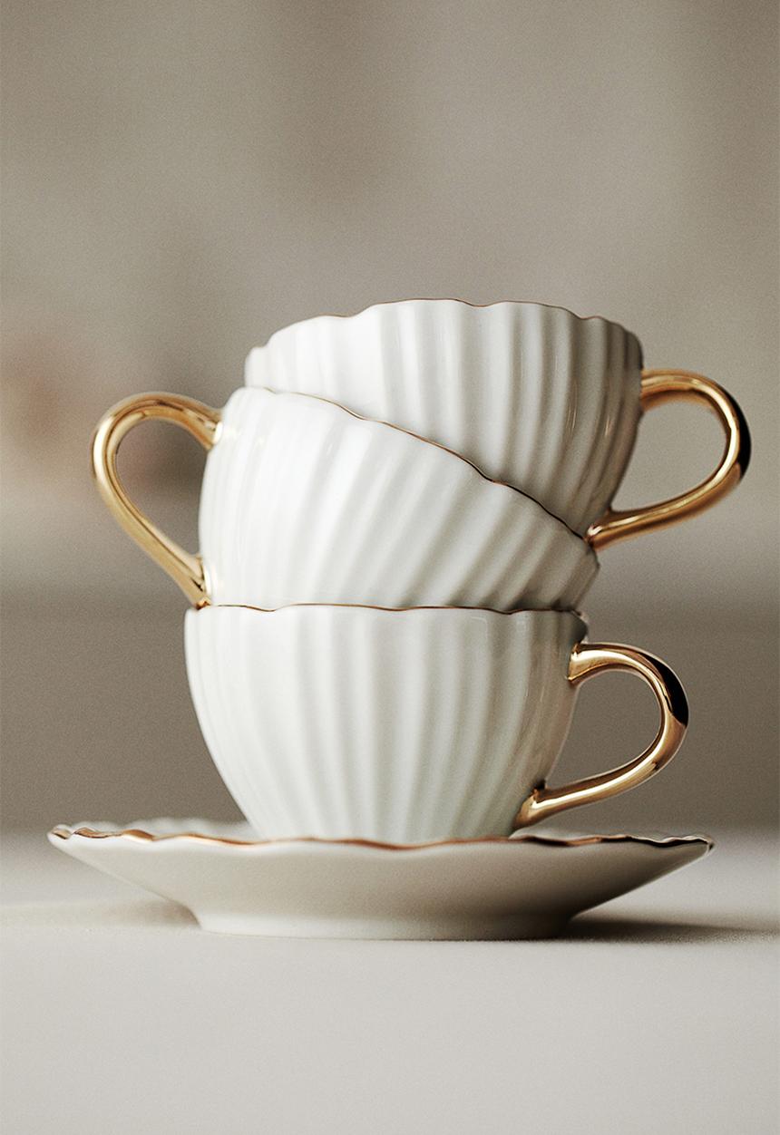 H&M - Espresso cup and saucer - white 