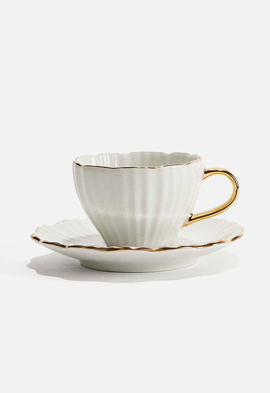 H&M - Espresso cup and saucer - white 