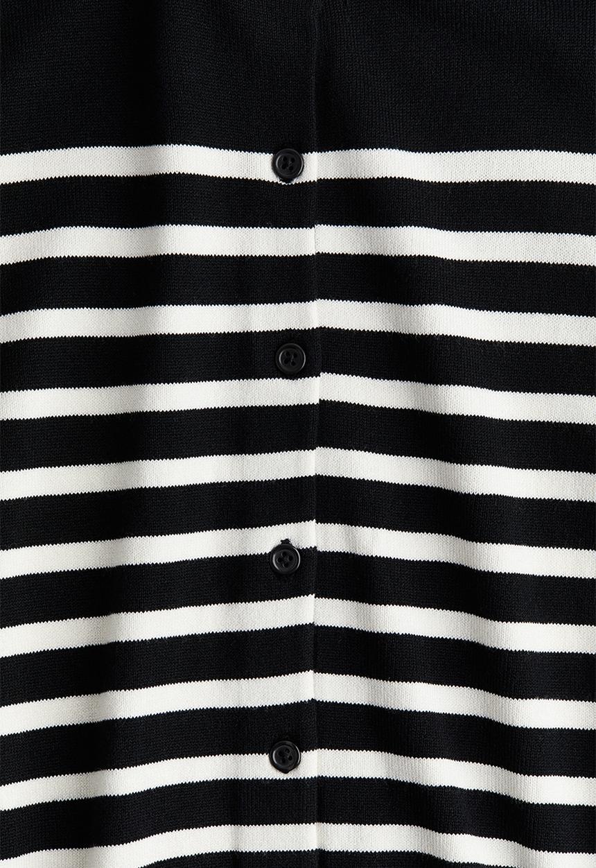 H&M - Fine-knit cardigan - Black White striped
