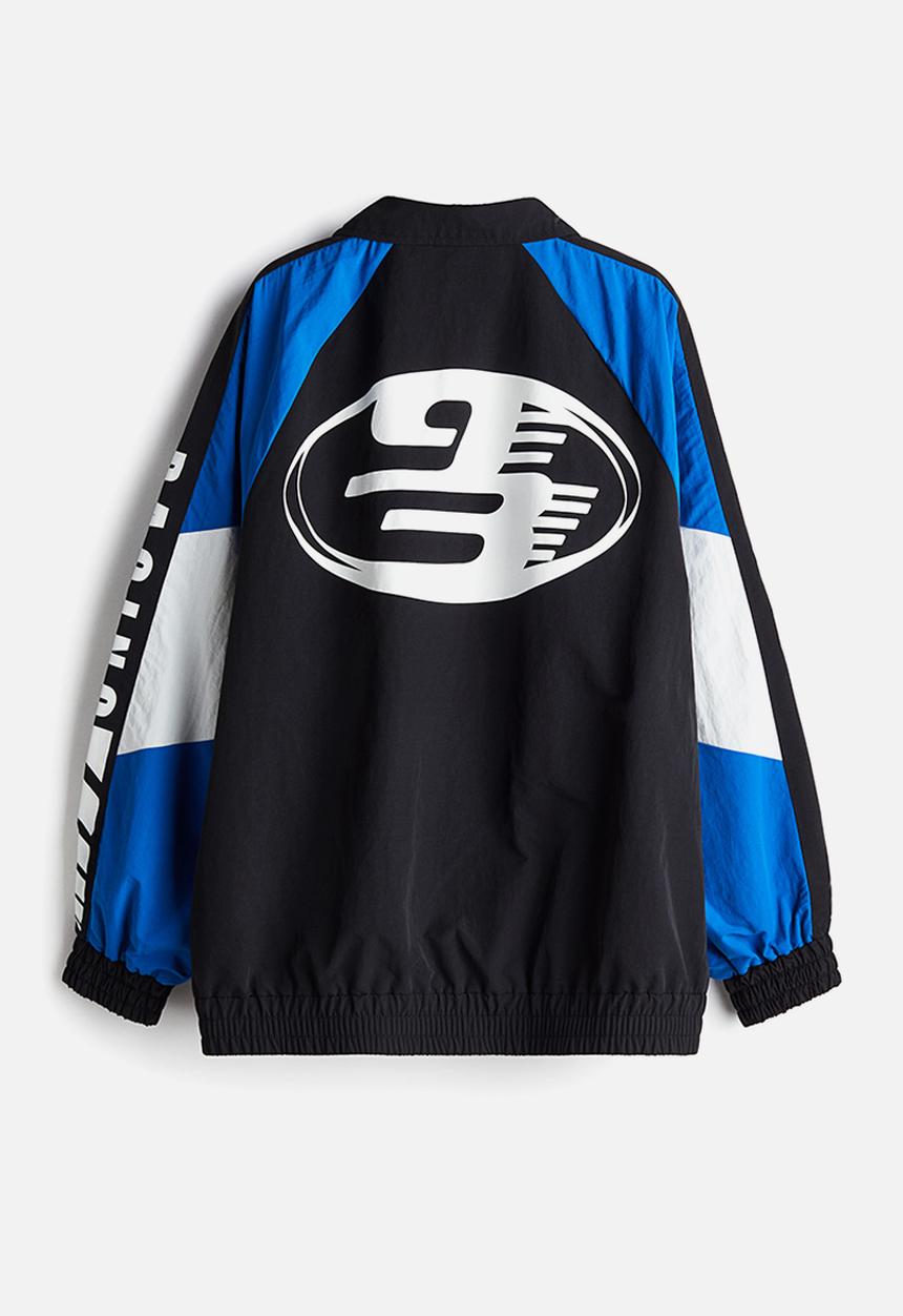 H&M - Oversized printed windbreaker - black