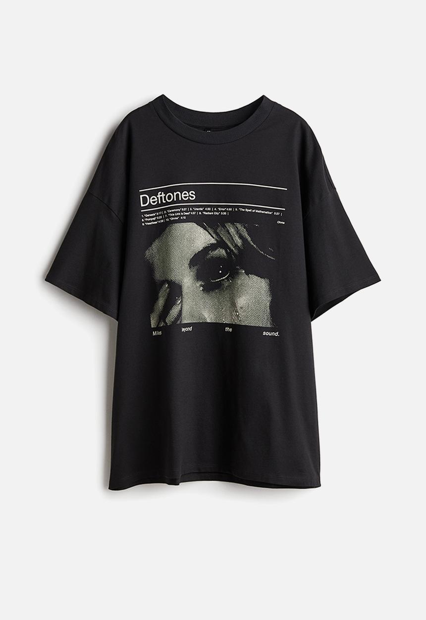 H&M - Oversized printed t-shirt - black,multi