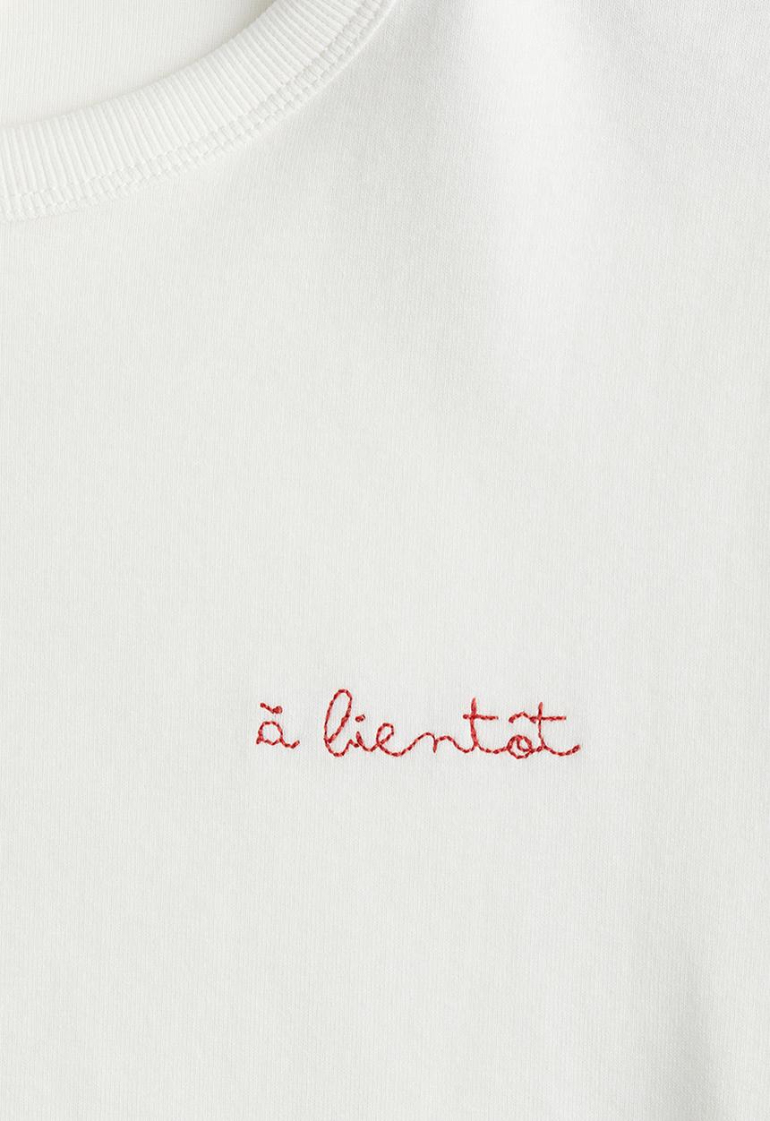 H&M - Fitted cotton T-shirt - White À bientôt
