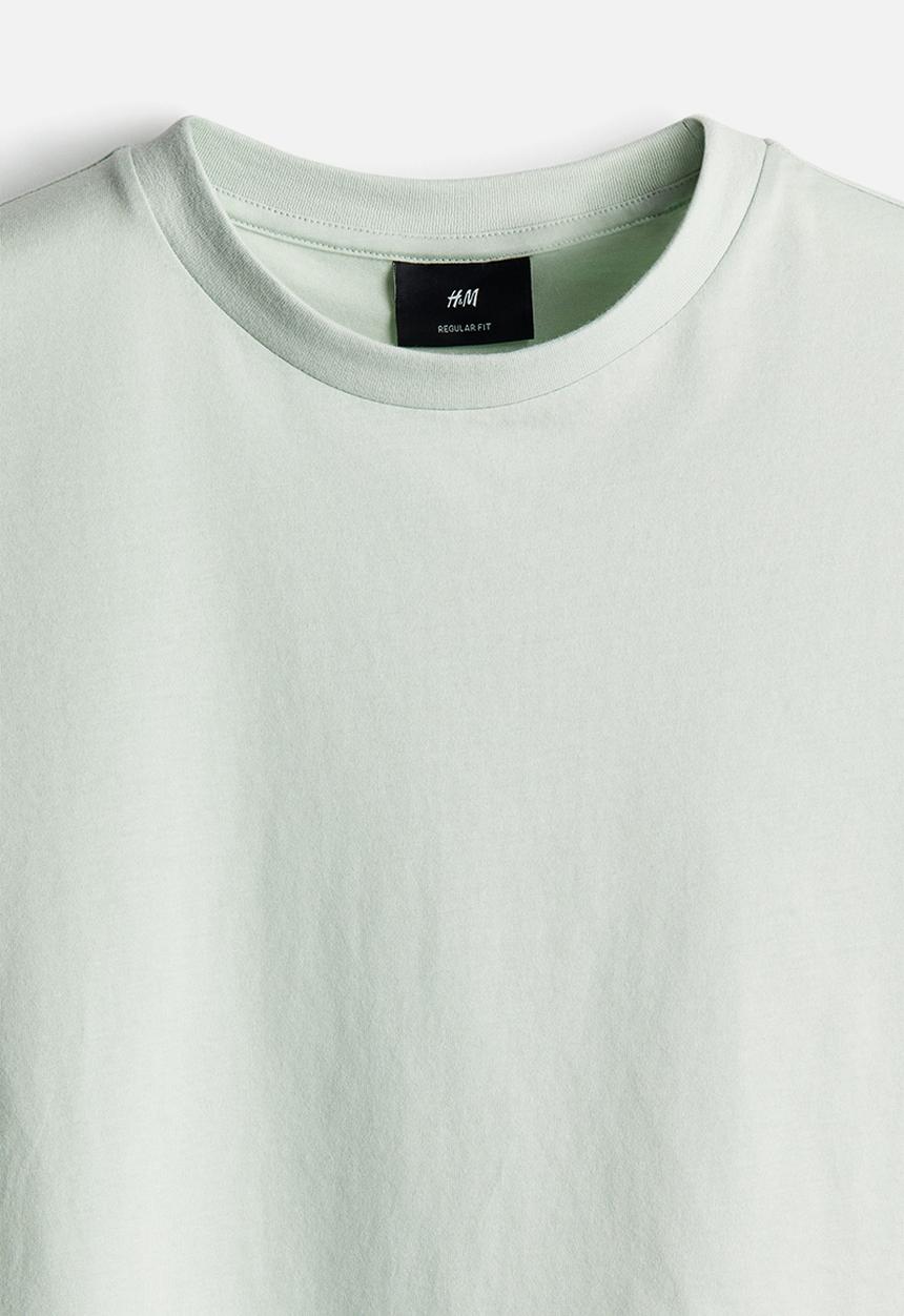 H&M - Regular fit round-neck T-shirt - green