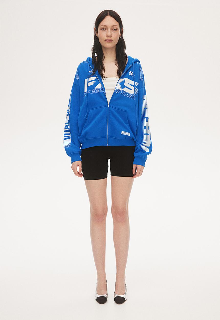 H&M - Oversized zip-through hoodie - blue