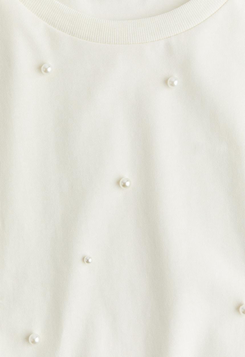 H&M - Embellished T-shirt - white