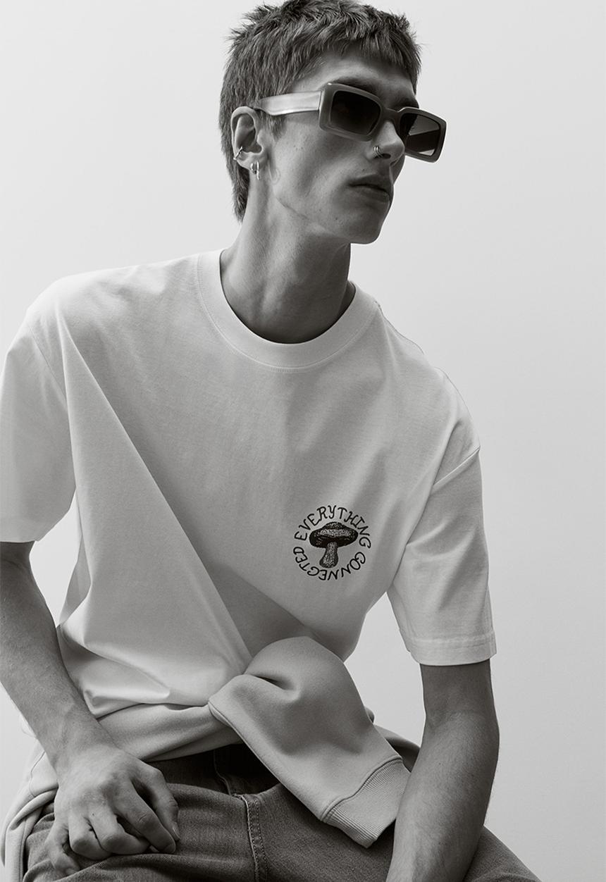 H&M - Loose fit printed T-shirt - white