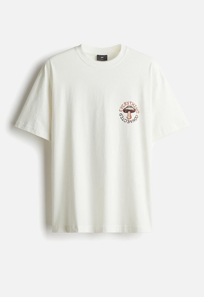 H&M - Loose fit printed T-shirt - white