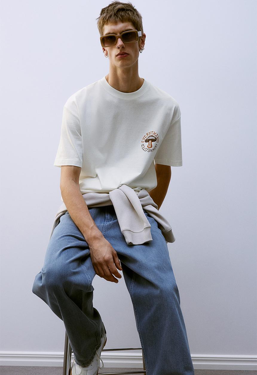 H&M - Loose fit printed T-shirt - white