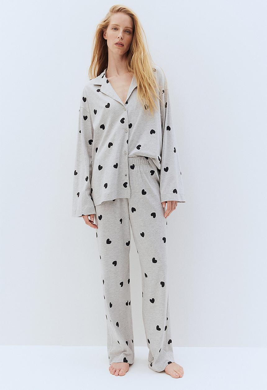 H&M - Patterned jersey pyjamas - grey