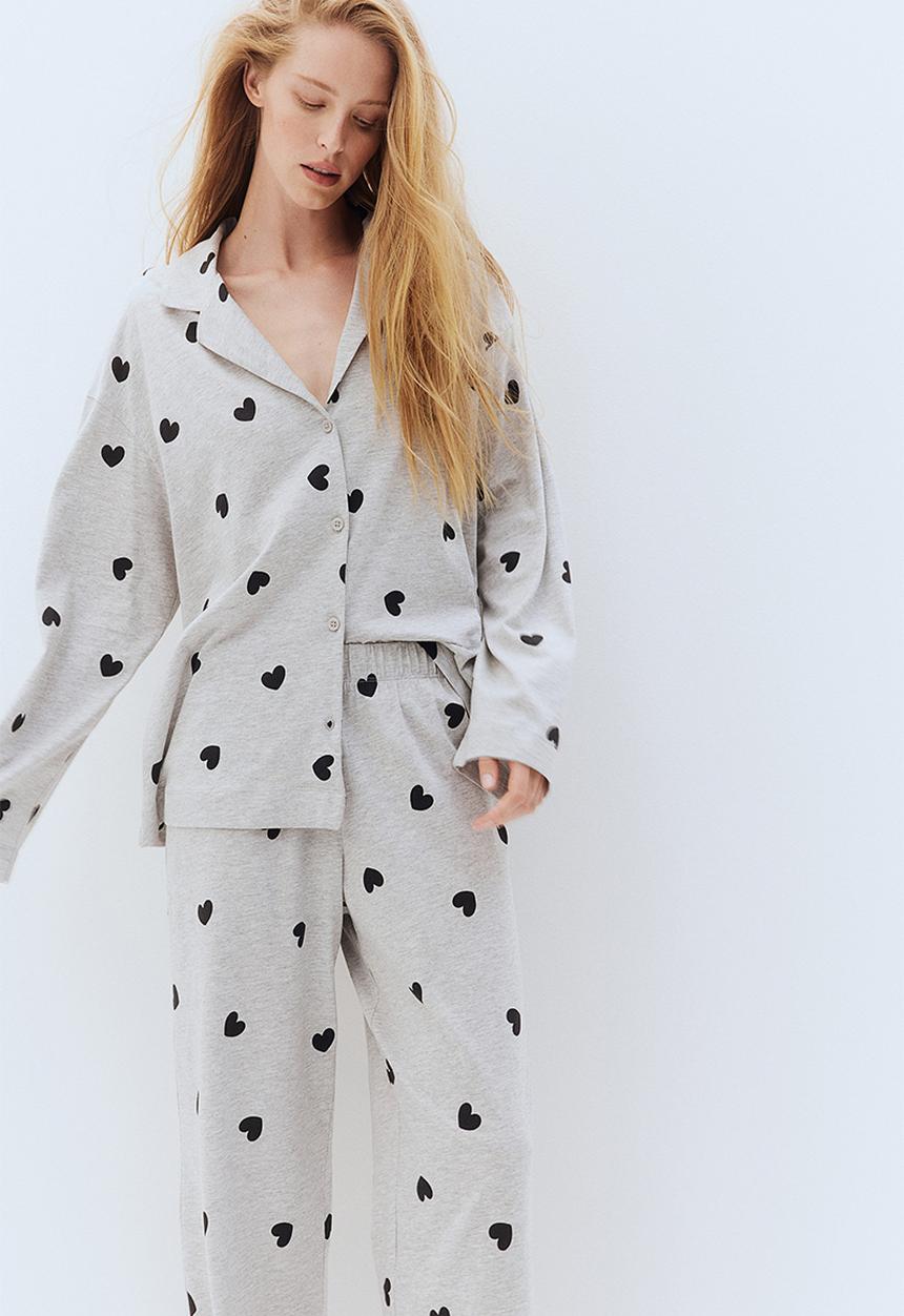 H&M - Patterned jersey pyjamas - grey