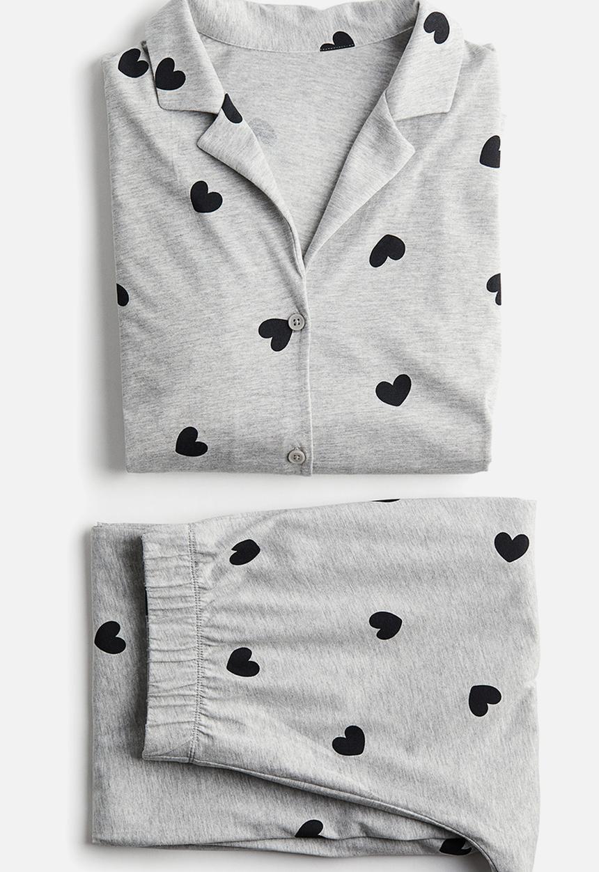 H&M - Patterned jersey pyjamas - grey