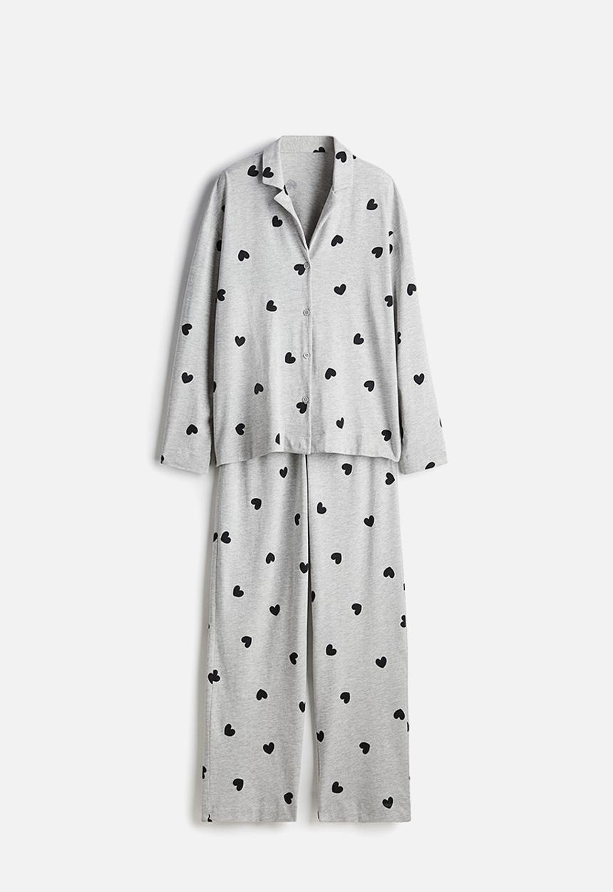 H&M - Patterned jersey pyjamas - grey