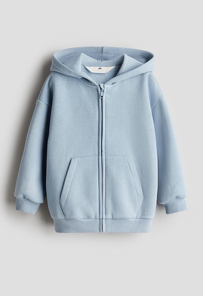 H&M - Zip-through hoodie - light blue