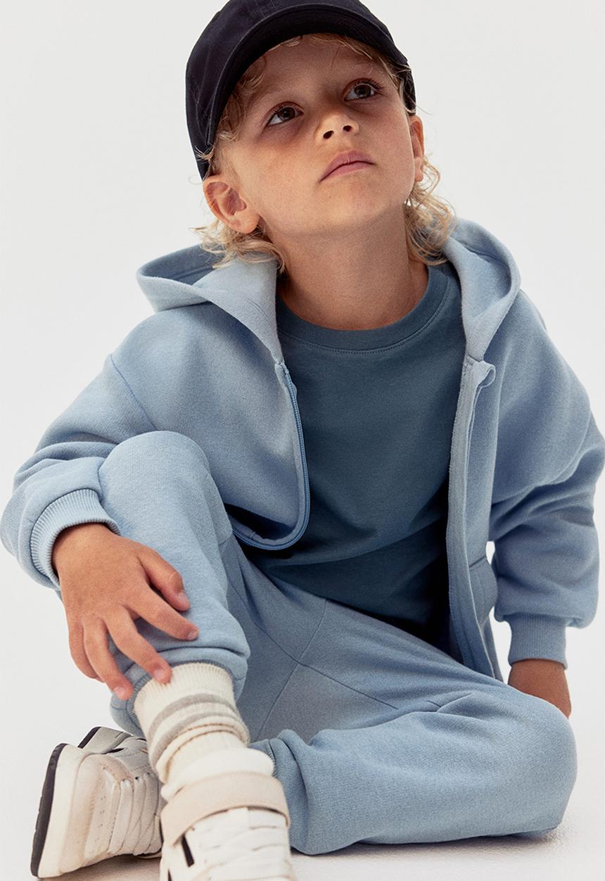 H&M - Zip-through hoodie - light blue